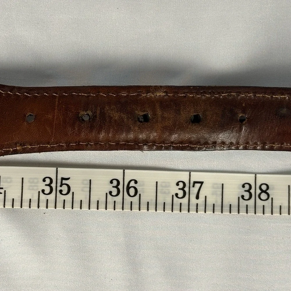 Dockers Genuine Leather Belt Men's Size 36 Brown Embossed Made in Argentina